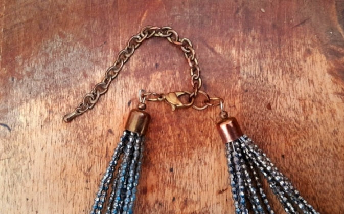 Vintage Beaded Boho Tribal Collar Necklace