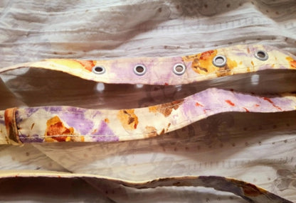 Vintage 1950s Purple Cream Floral Fabric Belt