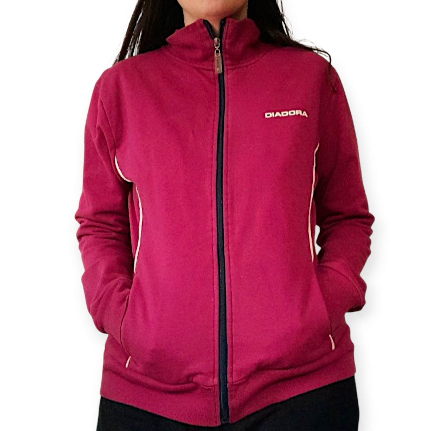 Vintage 90s Diadora Pink Zip Fleece Jacket