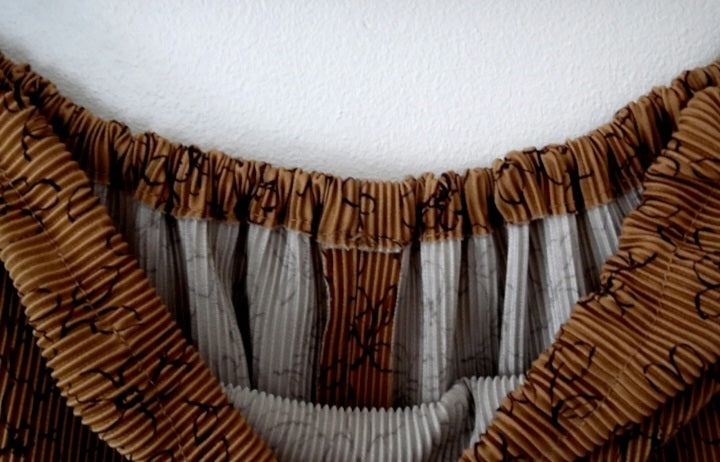 Vintage 70s Handsewn Floral Mini Pleat Midi Skirt