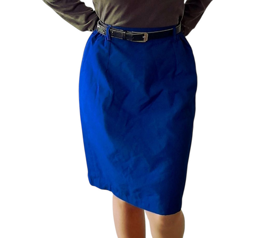 Electric Blue Vintage 80s Retro Skirt
