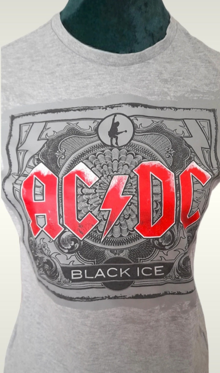 Vintage Iconic AC/DC BLACK ICE Grey Band T-Shirt