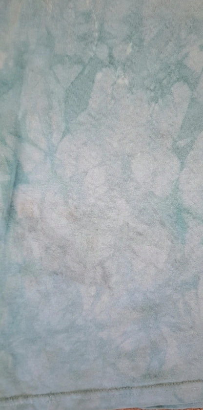 Aqua Blue Green Cotton T-Shirt With A Colourful Dog Graphic