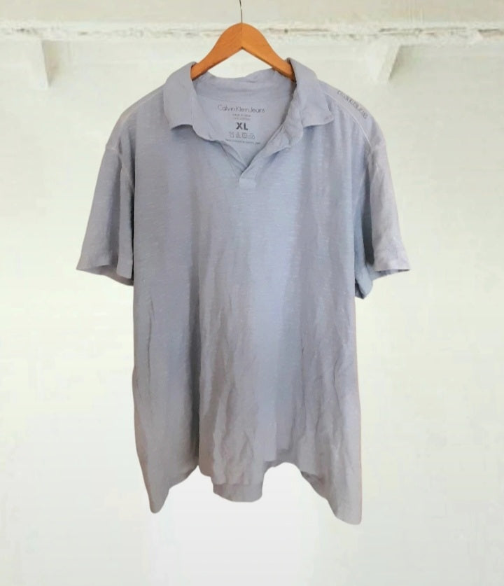 Vintage Calvin Klein Seafoam Cotton Embroidered Polo Shirt