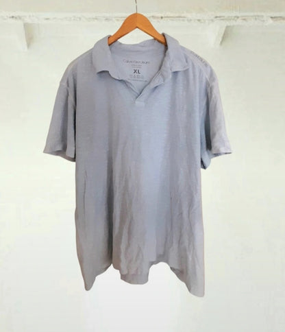 Vintage Calvin Klein Seafoam Cotton Embroidered Polo Shirt