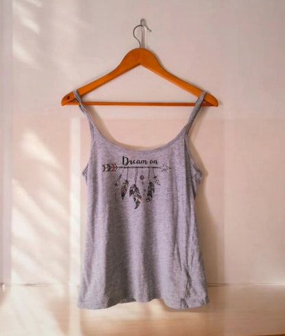 Vintage Y2K Grey Boho Print Camisole Vest Top