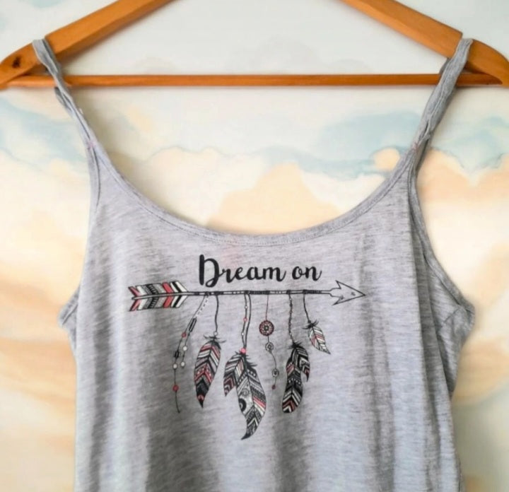 Vintage Y2K Grey Boho Print Camisole Vest Top