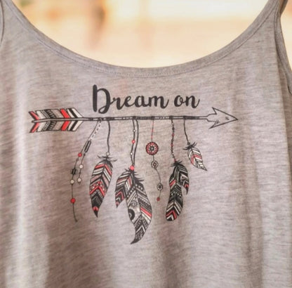 Vintage Y2K Grey Boho Print Camisole Vest Top