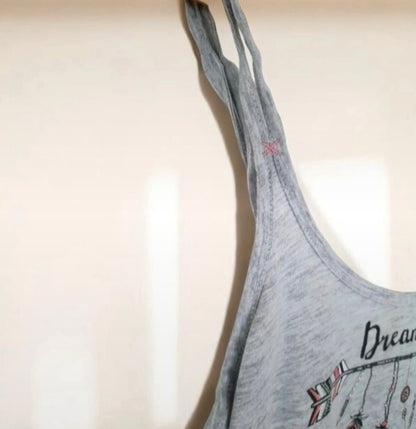 Vintage Y2K Grey Boho Print Camisole Vest Top