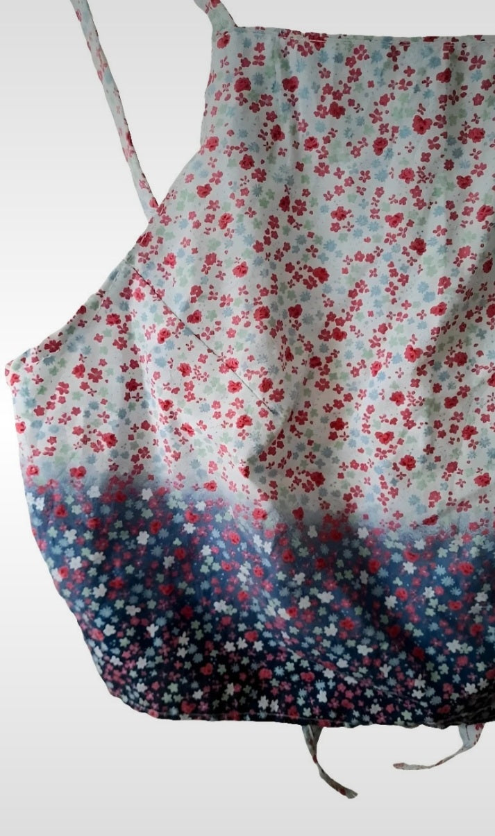 Vintage Cotton Ditsy Flower Fabric Ombre Tie Sun Top