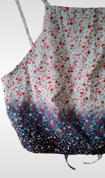 Vintage Cotton Ditsy Flower Fabric Ombre Tie Sun Top