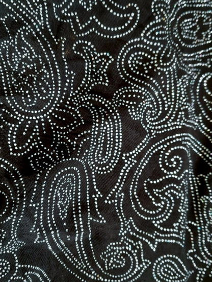 Black Net Paisley Sparkly Vintage Top