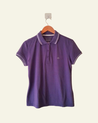 Vintage Y2K CHAMPION Purple   Polo Shirt