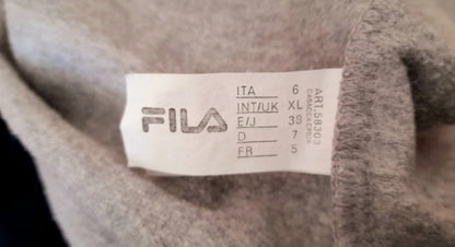Vintage 90s FILA Grey Navy Cotton Fleece Zip Jacket