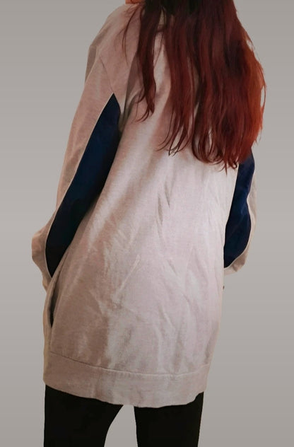 Vintage 90s FILA Grey Navy Cotton Fleece Zip Jacket