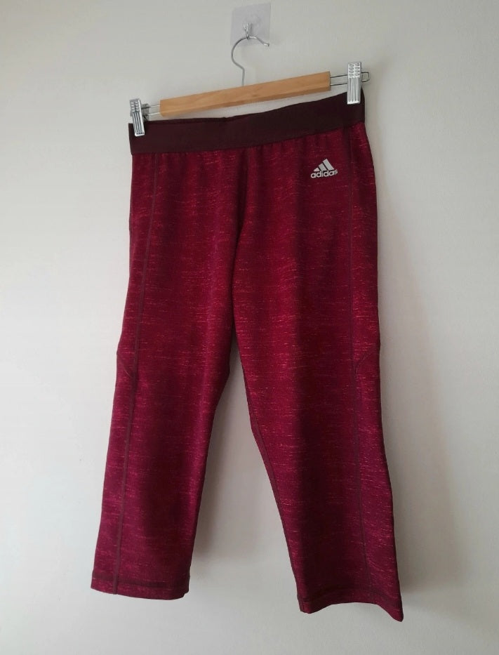 Vintage Y2K ADIDAS Techfit Dark Pink Crop Leggins