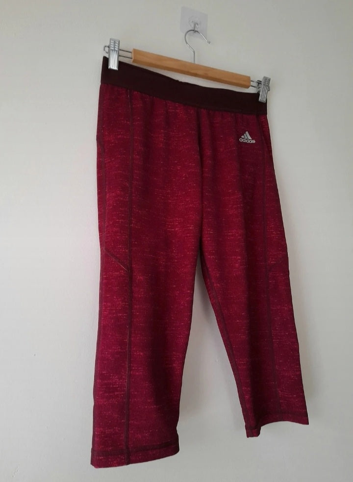Vintage Y2K ADIDAS Techfit Dark Pink Crop Leggins