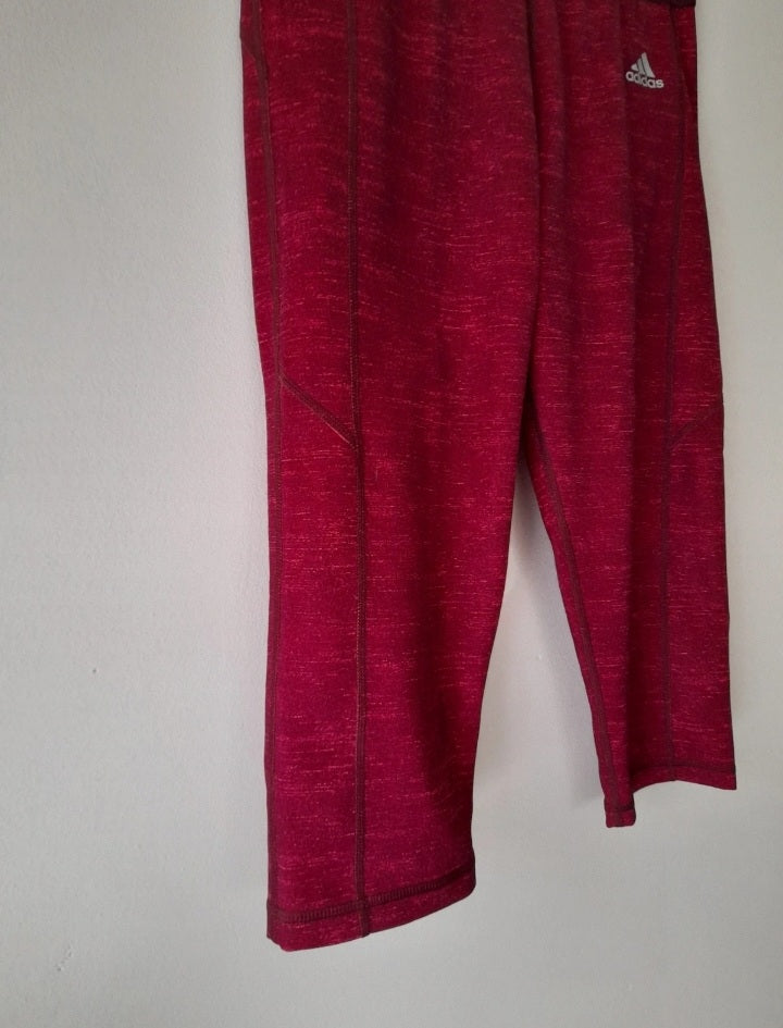Vintage Y2K ADIDAS Techfit Dark Pink Crop Leggins