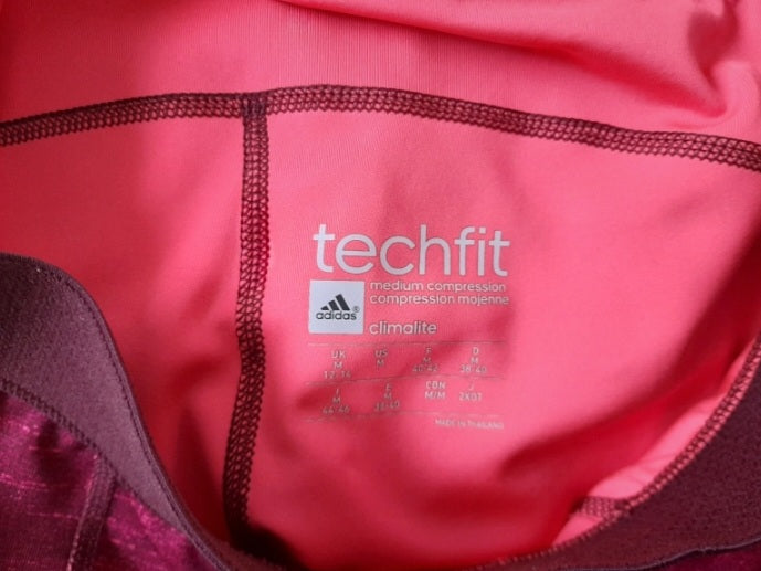 Vintage Y2K ADIDAS Techfit Dark Pink Crop Leggins