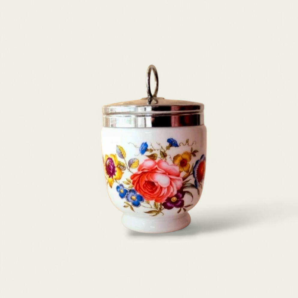 Vintage ROYAL WORCESTER Porcelain Floral Lidded Pot