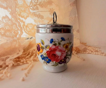 Vintage ROYAL WORCESTER Porcelain Floral Lidded Pot