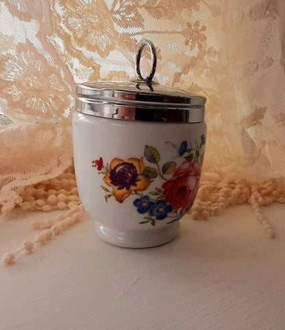 Vintage ROYAL WORCESTER Porcelain Floral Lidded Pot
