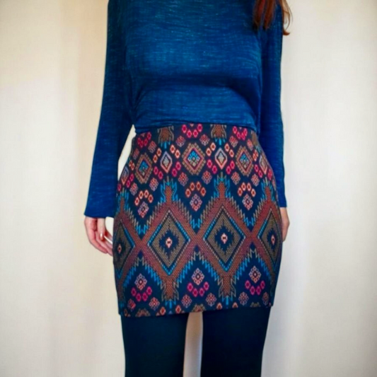 Vintage Y2K NEW LOOK Multicoloured Embroidered Skirt