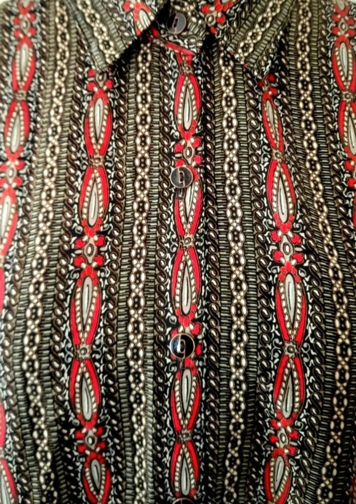 Vintage 90s MORNING STAR Paisley Ethic Stripe Blouse