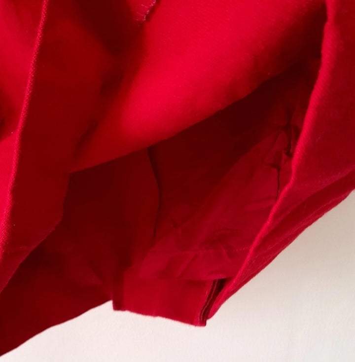 Vintage 1960s Pillar Box Red Wool Button Skirt