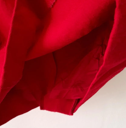 Vintage 1960s Pillar Box Red Wool Button Skirt