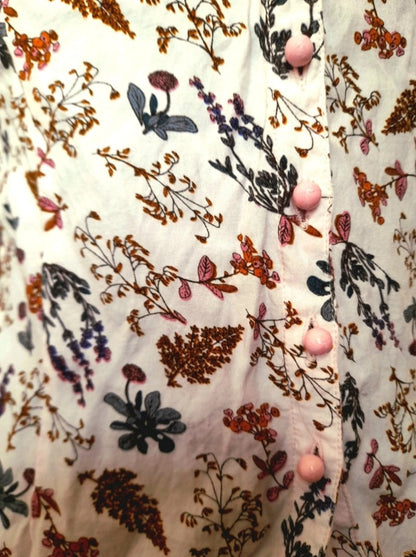 Vintage 90s Anne Weyburn Wildflower Viscose Button Blouse