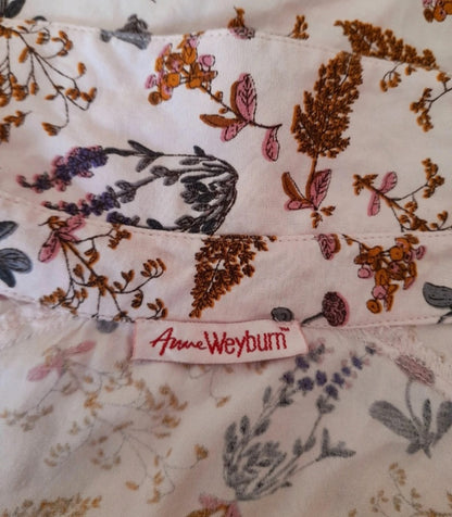 Vintage 90s Anne Weyburn Wildflower Viscose Button Blouse