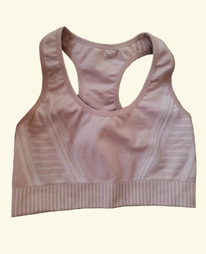 Vintage 80s Pink White Gym Sports Racerback Workout Top