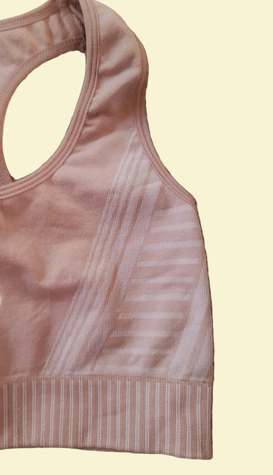 Vintage 80s Pink White Gym Sports Racerback Workout Top