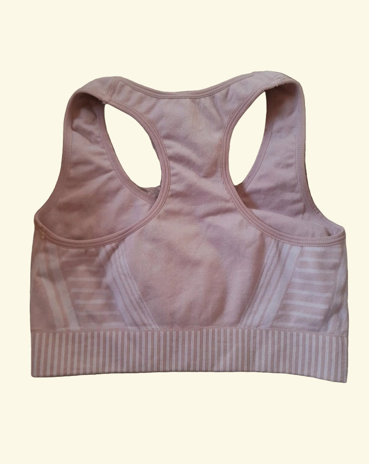 Vintage 80s Pink White Gym Sports Racerback Workout Top