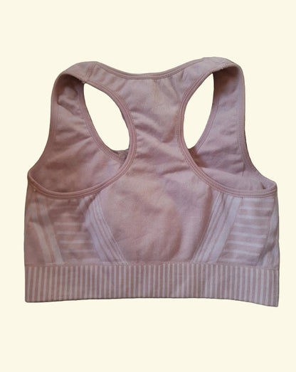 Vintage 80s Pink White Gym Sports Racerback Workout Top