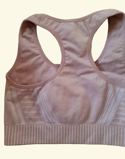 Vintage 80s Pink White Gym Sports Racerback Workout Top