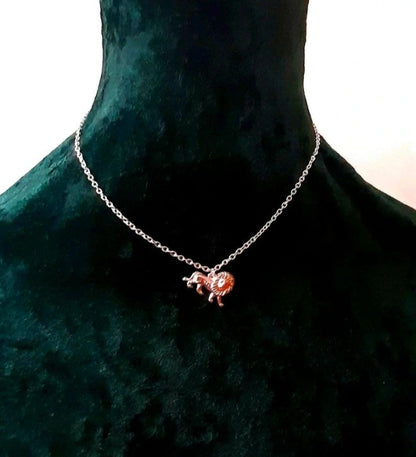 Sterling Silver Vintage Lion Charm Necklace
