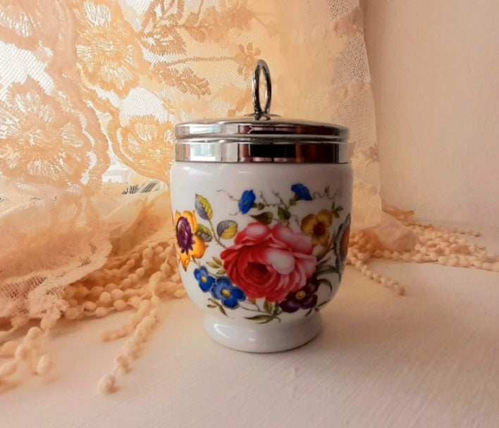 Royal Worcester Porcelain Floral Vintage Lidded Pot