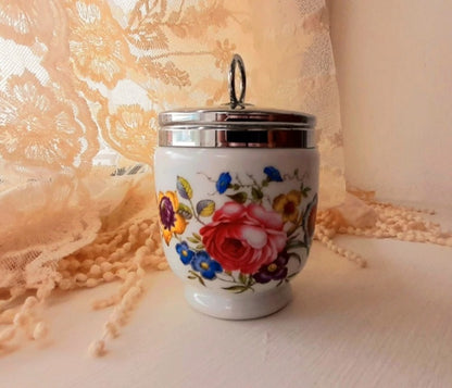 Royal Worcester Porcelain Floral Vintage Lidded Pot