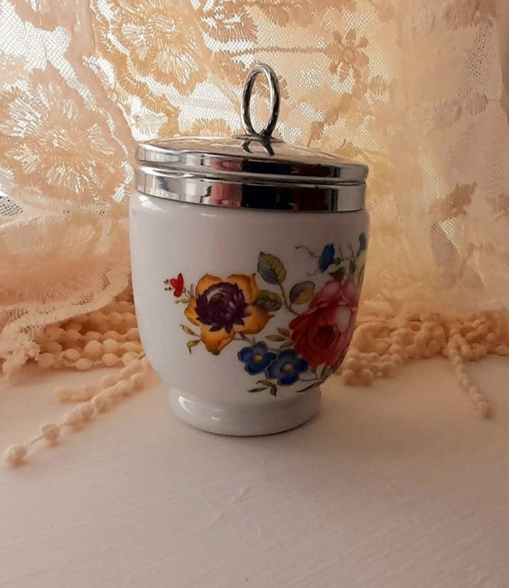 Royal Worcester Porcelain Floral Vintage Lidded Pot
