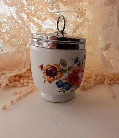 Royal Worcester Porcelain Floral Vintage Lidded Pot
