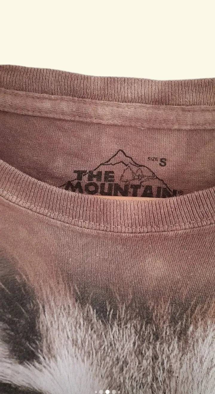 Vintage THE MOUNTAIN Cute Kitty Bleach Dye Cotton T-Shirt