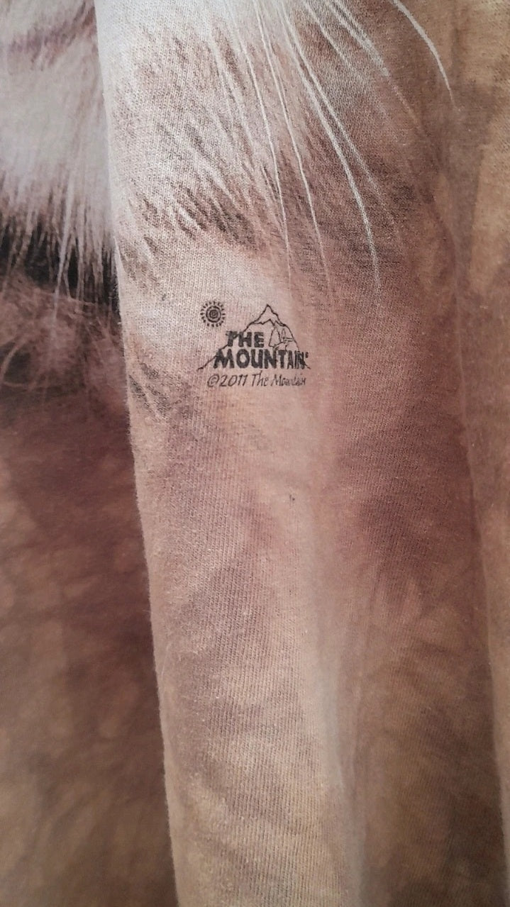 Vintage THE MOUNTAIN Cute Kitty Bleach Dye Cotton T-Shirt