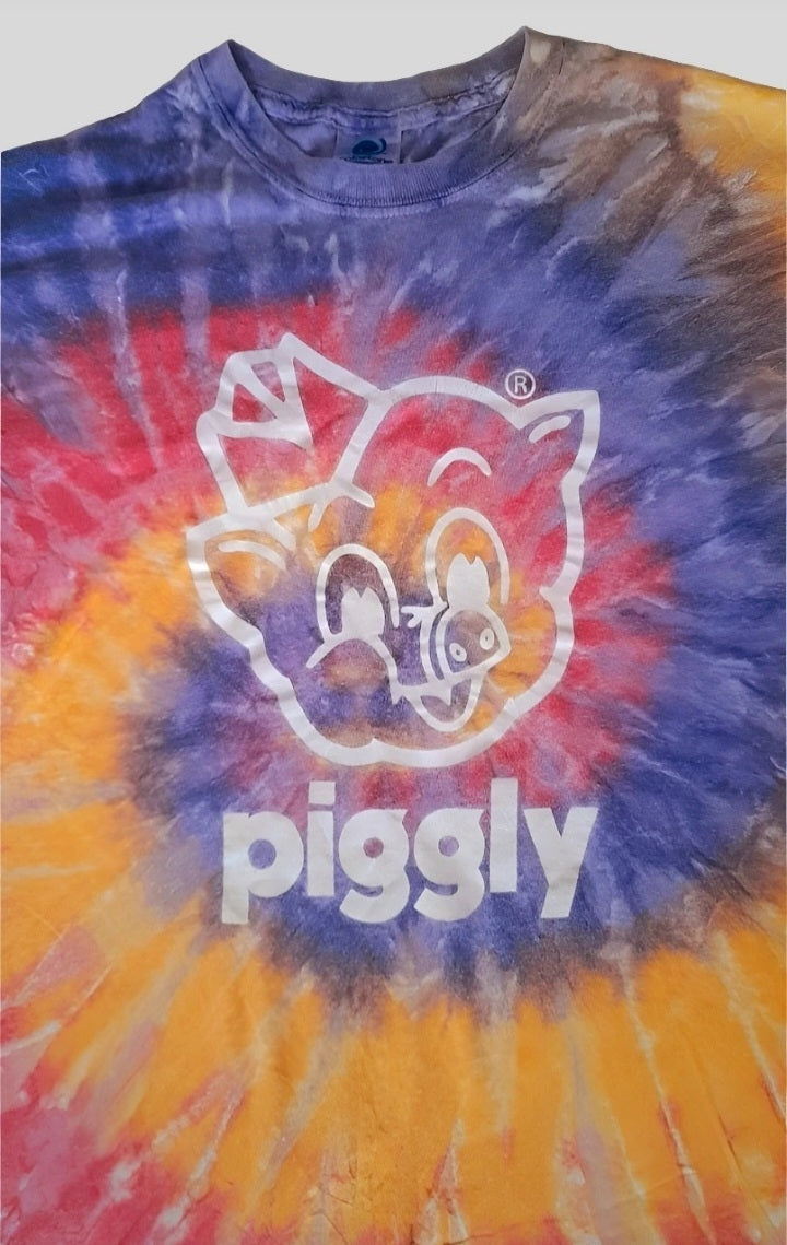 Vintage Rare Piggly Promotion Tie Dye Cotton T-Shirt