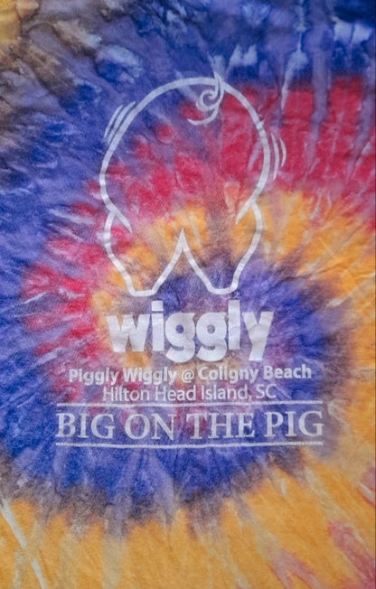 Vintage Rare Piggly Promotion Tie Dye Cotton T-Shirt