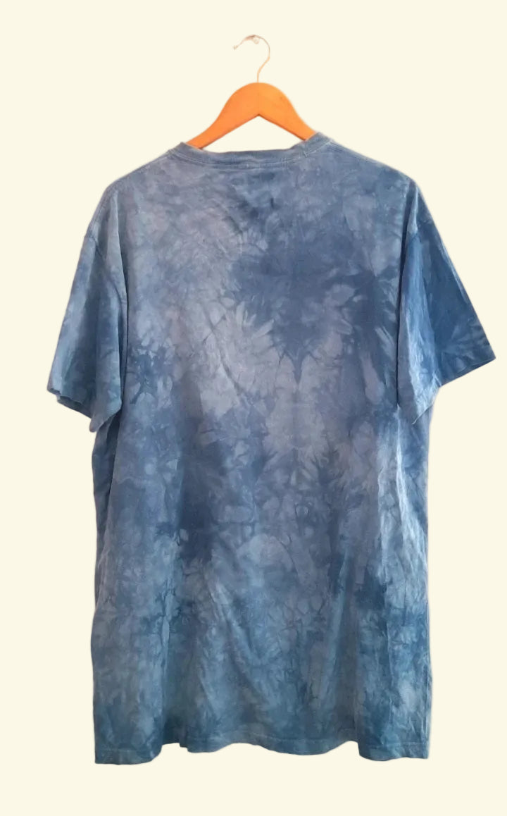 THE MOUNTAIN Vintage Light Blue Bleach Dye Route 66 Diner T-Shirt