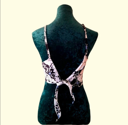 Handsewn Vintage Fabric Cotton Floral Tie Sun Top