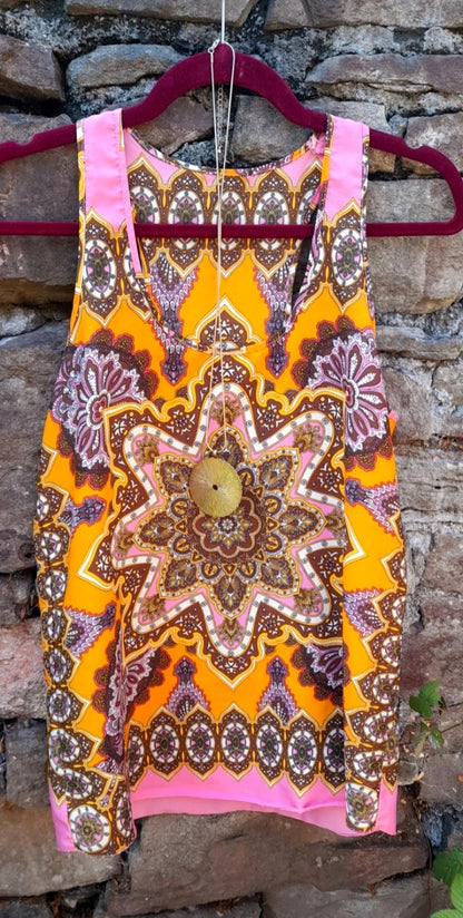 Handsewn Vintage Boho Sleeveless Paisley Mandala Top