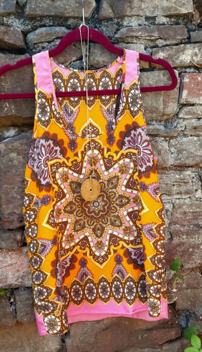 Handsewn Vintage Boho Sleeveless Paisley Mandala Top